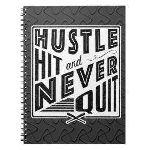 Caderno Espiral Hustle Baseball Atingido e Nunca Sair do Bloco de