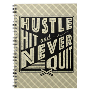 Caderno Espiral Hustle Baseball Atingido e Nunca Sair do Bloco de