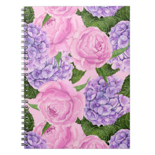Caderno Espiral Hydrangea e padrões de colônias