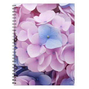 Caderno Espiral Hydrangea Flowers Padrão Sem Costura