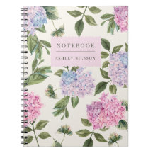 Hydrangea notebook personalizado