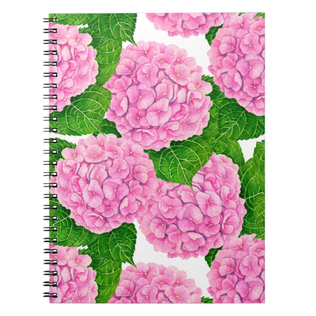 Caderno Espiral Hydrangea waterolage (Frente)