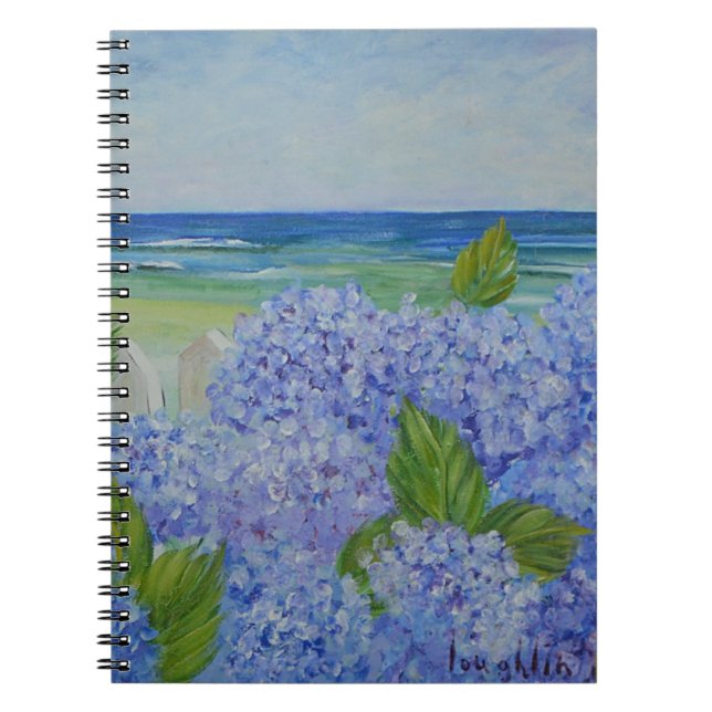 Caderno Espiral Hydrangeas pelo mar (Frente)