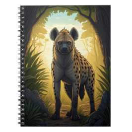 Caderno Espiral Hyena in a Forest Clearing