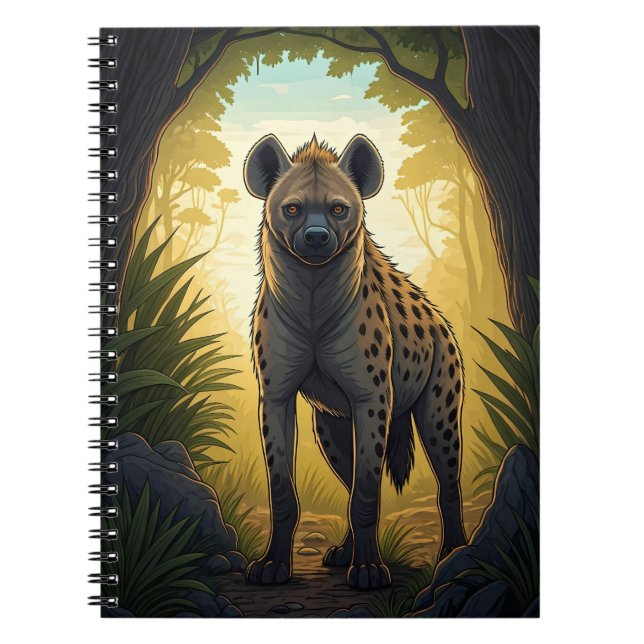 Caderno Espiral Hyena in a Forest Clearing (Frente)