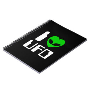 Caderno Espiral I Alienígena Heart UFO