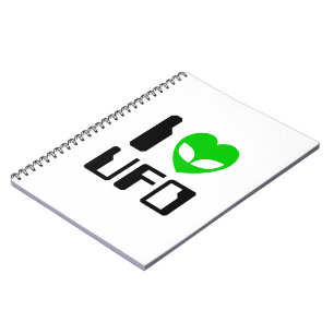 Caderno Espiral I Alienígena Heart UFO