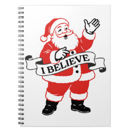Caderno Espiral I Believe in Santa - Vintage Art