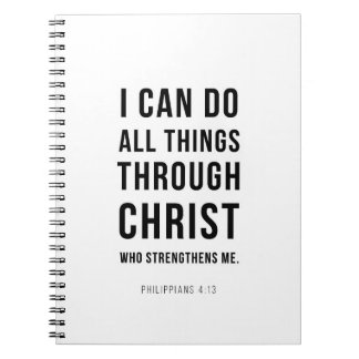 Caderno Espiral I Can Do All Things Philippians 4:13