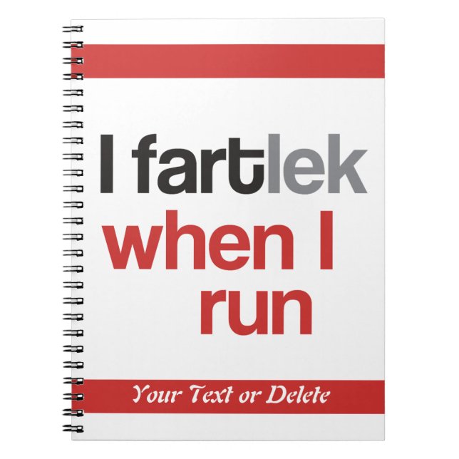 Caderno Espiral I FARTlek quando executo © - Fabulosa Tipografia F (Frente)