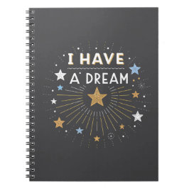 Caderno Espiral I Have a Dream Inspirational Starburst Art