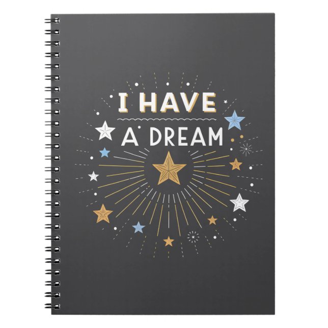 Caderno Espiral I Have a Dream Inspirational Starburst Art (Frente)