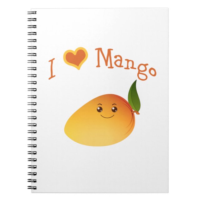 Caderno Espiral I Heart (amor) Mango (Frente)