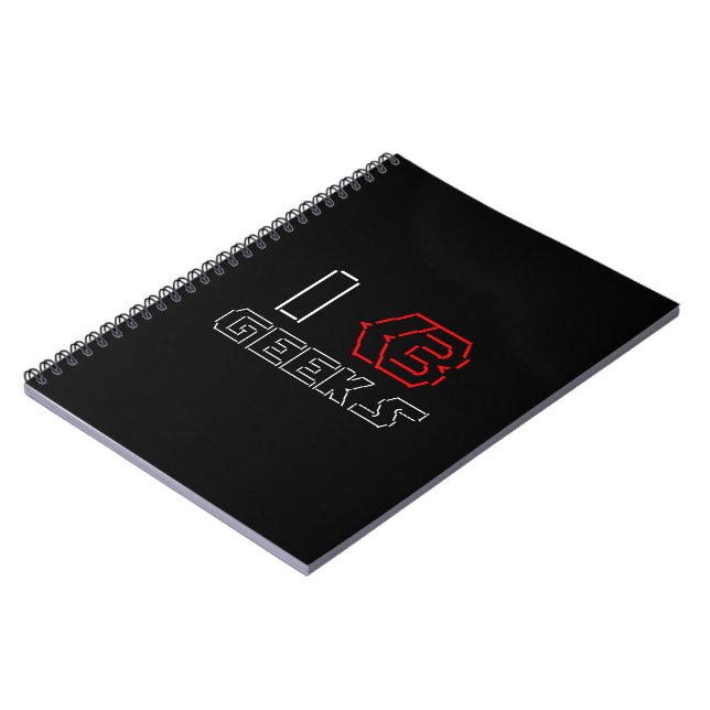 Caderno Espiral I Heart Geeks ASCII ART (Left Side)