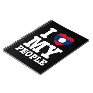 Caderno Espiral I Heart (Love) My Lao Pessoas
