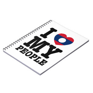 Caderno Espiral I Heart (Love) My Lao Pessoas