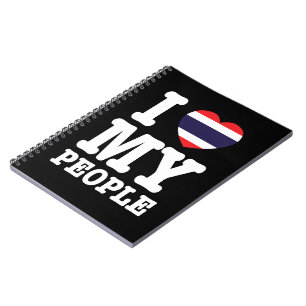 Caderno Espiral I Heart (Love) My Thai Pessoas
