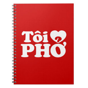 Caderno Espiral I Heart (Love) Pho (Tôi9PHỞ) Língua vietnamita