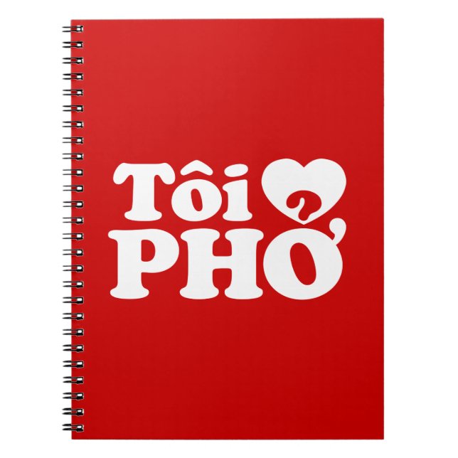 Caderno Espiral I Heart (Love) Pho (Tôi9PHỞ) Língua vietnamita (Frente)