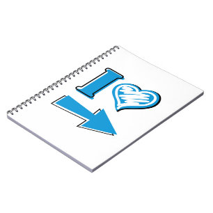 Caderno Espiral I Heart - Seta Azul