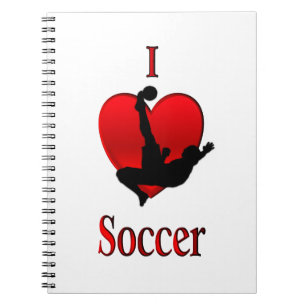 Caderno Espiral I Heart Soccer