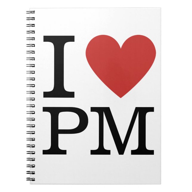 Caderno Espiral I ❤️ Love PM - NOTEBOOK de Gerenciamento de Projet (Frente)