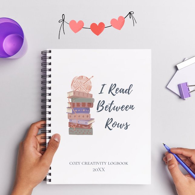 Caderno Espiral I Read Between Rows Crochet Knitting Book Lover (Criador carregado)