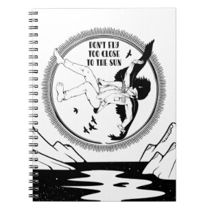 Caderno Espiral Ícaro Preto e branco