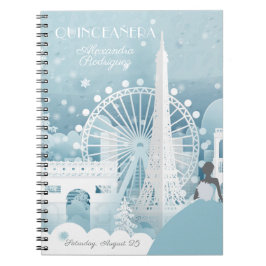 Caderno Espiral Ice Blue Winter em Paris