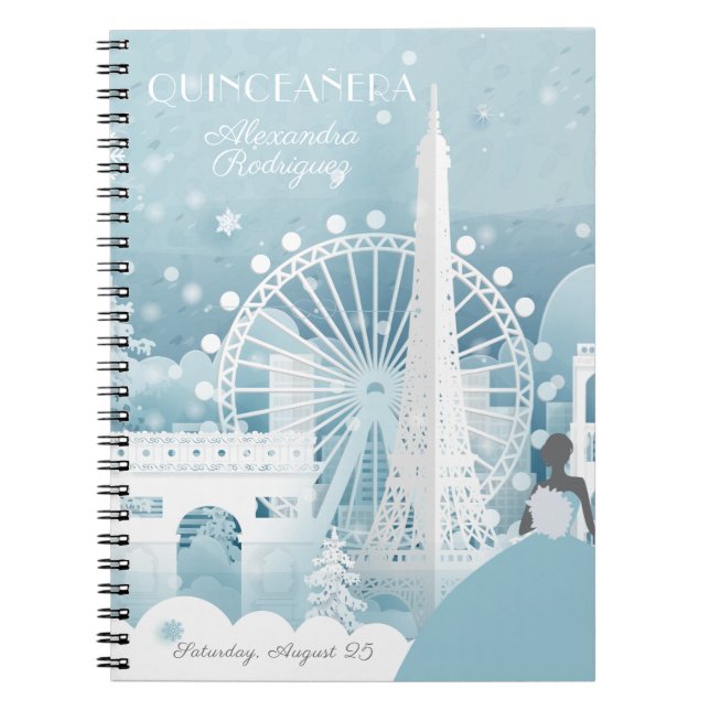 Caderno Espiral Ice Blue Winter em Paris (Frente)
