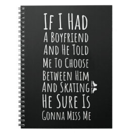 Caderno Espiral Ice Skating Gifts For Teen Girls Skater Winter