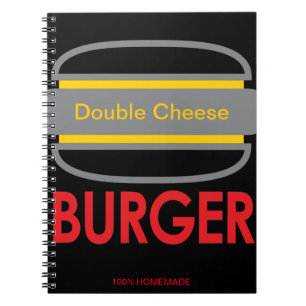Caderno Espiral Ícone Burger de Queijo Duplo