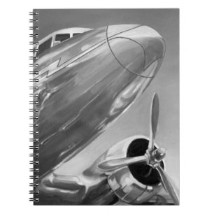 Caderno Espiral Ícone de Aviação: Vista de Fecho