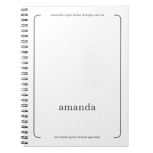 Caderno Espiral Ícone de Estrela Minimalista Elegante