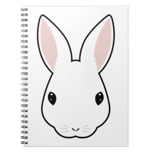 Caderno Espiral Ícone do rosto de um coelho engraçado