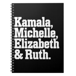 Caderno Espiral Ícone Política Feminista Kamala Michelle Elizabeth