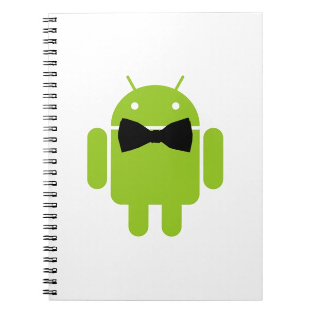 Caderno Espiral Ícone Robot Android de Gravação de Arco Formal (Frente)