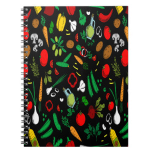 Caderno Espiral Ícones Coloridos Vegetais