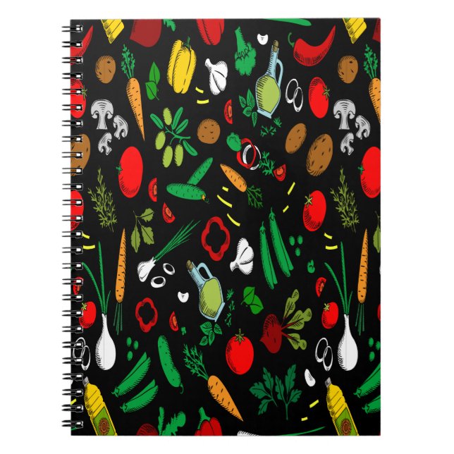 Caderno Espiral Ícones Coloridos Vegetais (Frente)