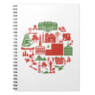 Caderno Espiral Ícones de Nova Inglaterra