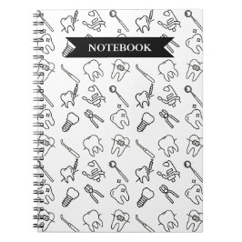 Caderno Espiral Ícones Dentários Estética Minimali