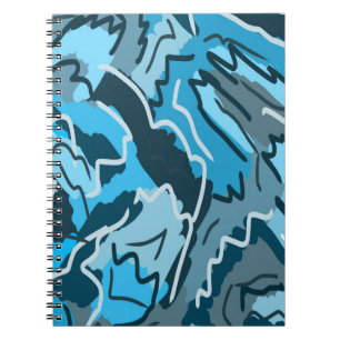 Caderno Espiral Icy Blue Marbled Abstrato