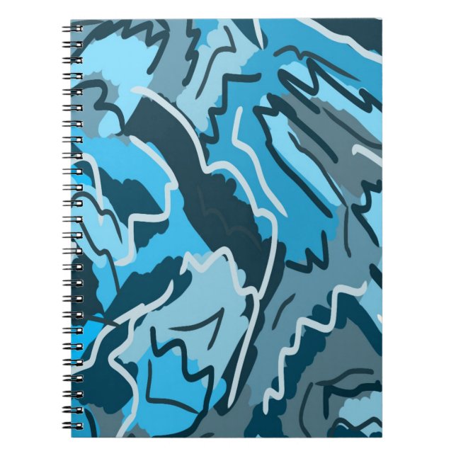 Caderno Espiral Icy Blue Marbled Abstrato (Frente)