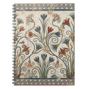 Caderno Espiral Idade do Bronze em Flor: Botânica de Frescos Minoi