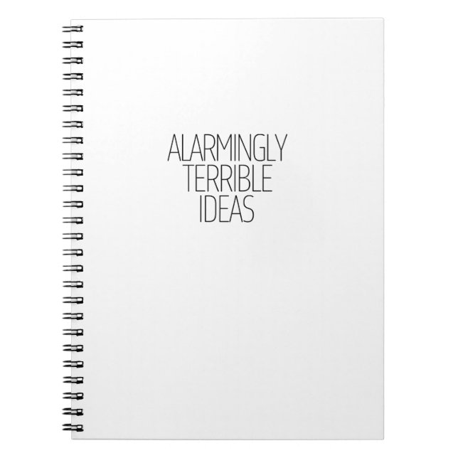 Caderno Espiral Ideias Alarmantemente Terríveis (Frente)