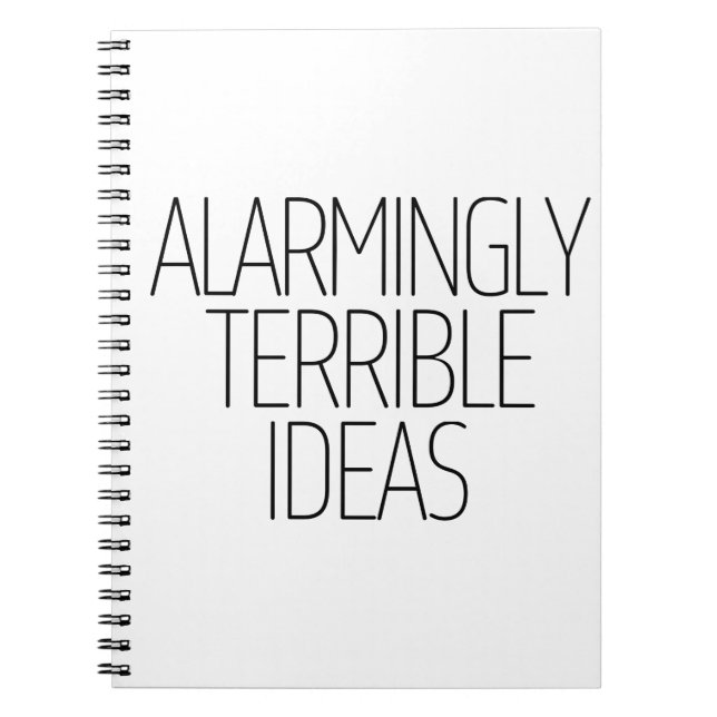 Caderno Espiral Ideias Alarmantemente Terríveis (Frente)
