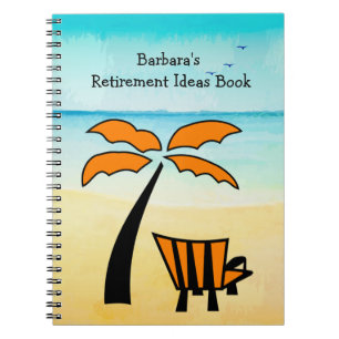 Caderno Espiral Ideias de aposentadoria de praia de Sandy