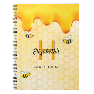 Caderno Espiral Ideias de artesanato de mel de abelhas felizes em