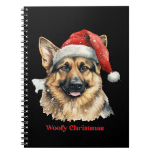 Caderno Espiral Ideias de presentes de Natal para cães Pastor Alem