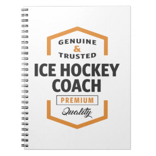 Caderno Espiral Ideias do Ice Hockey Coach Logo.